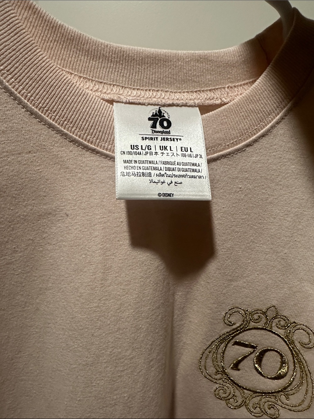Disney Pink Sweatshirt with Gold 70 Crest - Picture 6 of 6